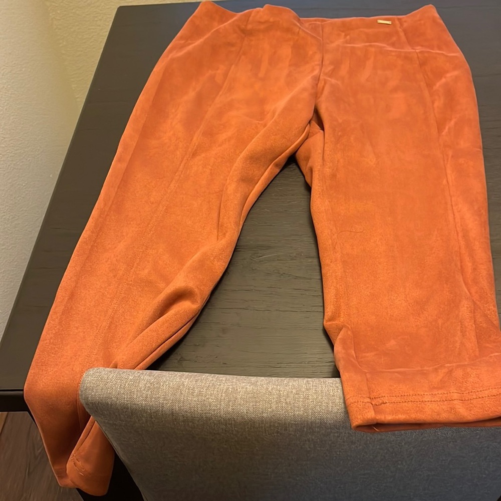 Pull on Faux Leather Work Pants